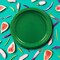 24 Count Green Dessert Plates 7" Round Paper for Everyday Use and Party Needs